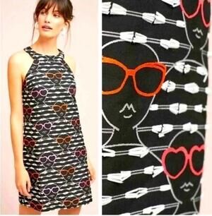 nwt hutch anthropologie lady sunglasses high neck dress size XS extra small
